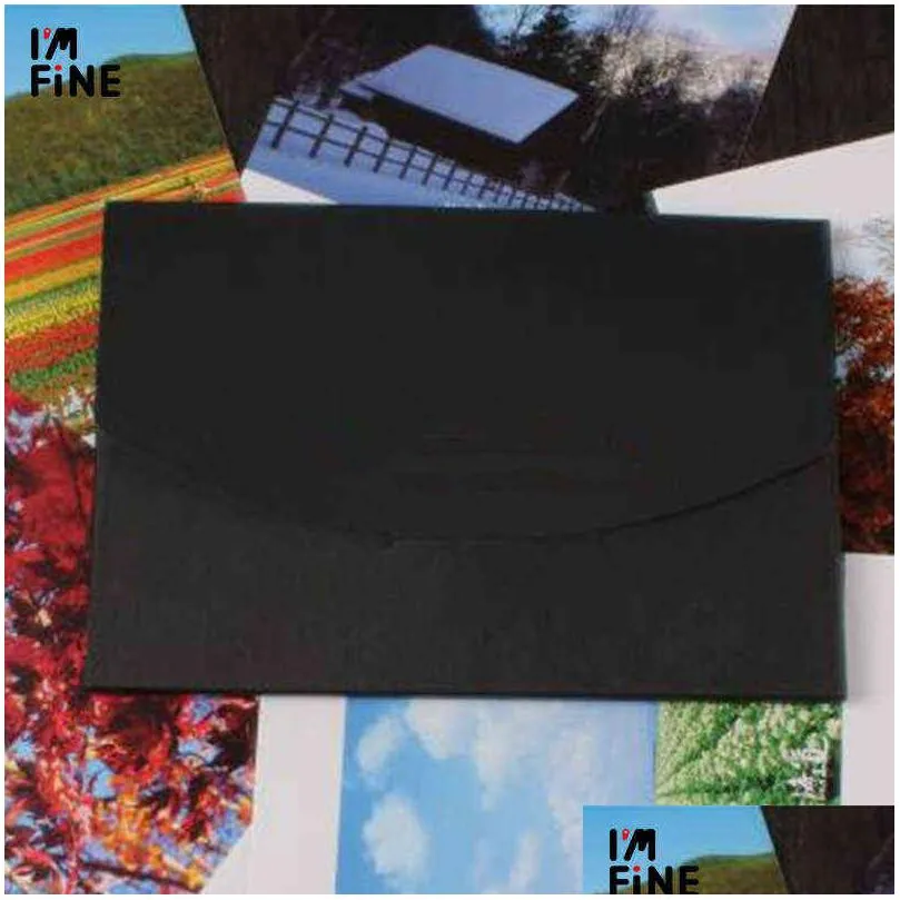 4x6 inch balck cardboard p o packaging box kraft postcard envelope p o package case h1231