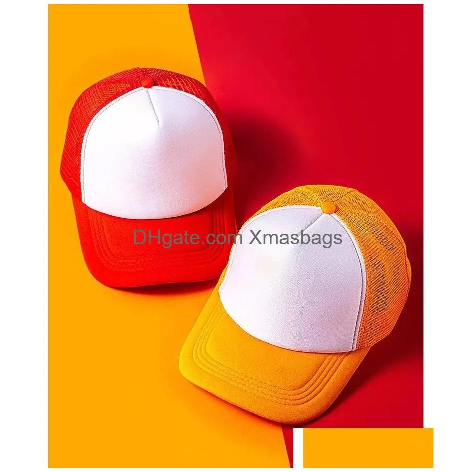 sublimation blank thermal transfer 23 color trucker hats adult mesh blanks snapback women and men party hats inventory wholesale