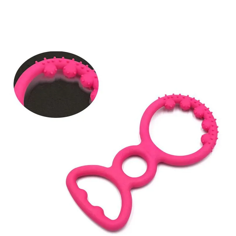  dhs dog teething chews toys paw print durable dogs iq puzzle chew for puppy small doggy teeth cleaning chewing toy tyre 7.5cm 3 colors