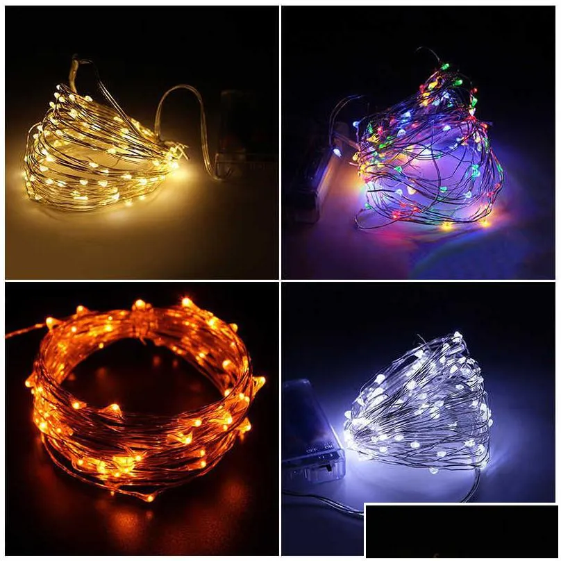 50-200 led solar power strip rope lights fairy string light xmas outdoor waterproof led solar energy copper wire light string y0720