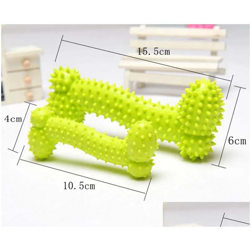 pet toys lovely rubber pet dog bone bite resistant teeth cleaning chew toy 3 bright colors fashion