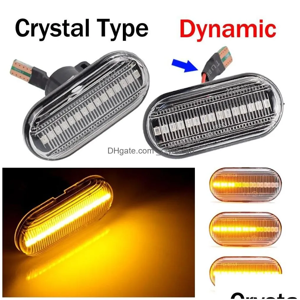 Other Signal Lights 2Pcs Led Dynamic Turn Side Marker Light For Renat Clio 1 2 Megane Espace Twingo Master Nissan Opel -Benz Smart Dr Dhupe