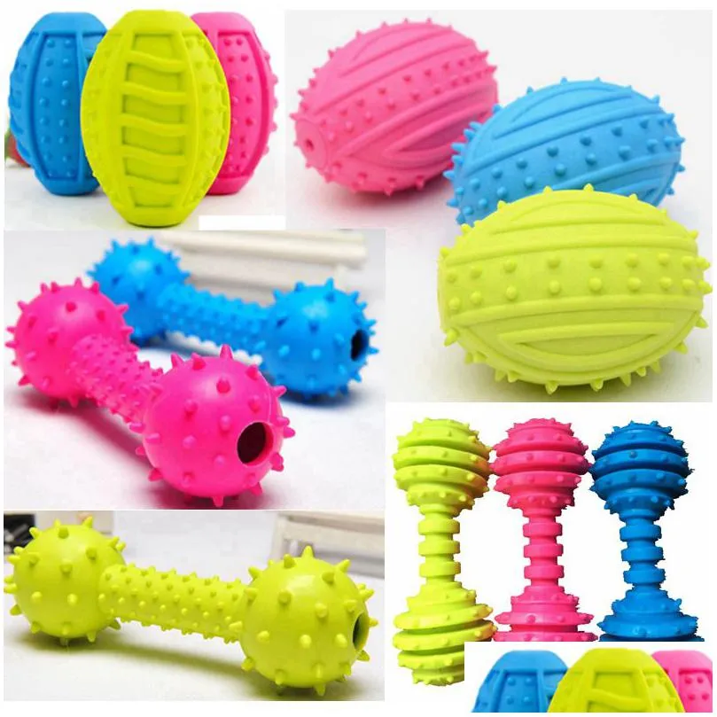 make the pup happy dog teething toys balls with bells durable dogs iq puzzle chew for puppy small doggy teeth cleaning chewing vocal toy dumbbell 3 colors
