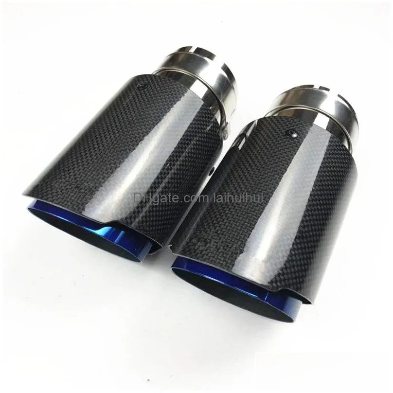 Exhaust Pipe One Piece Ak Glossy Carbon Fiber Exhausts Pipes Akrapovic Blue Stainless Steel Tail End Drop Delivery Mobiles Motorcycl Dhzvg