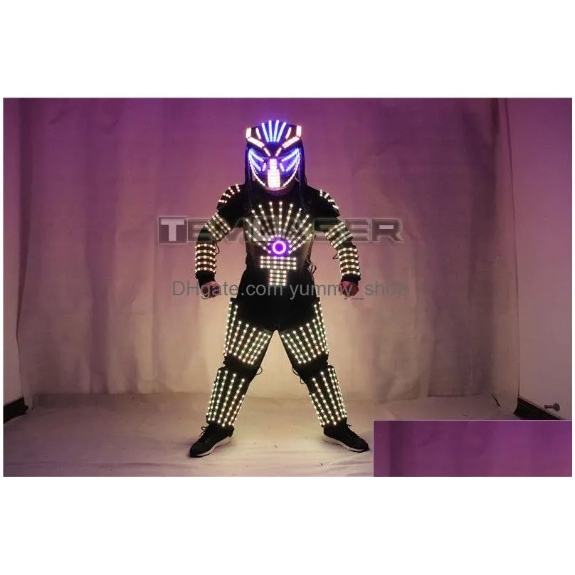 led stage clothes luminous costume led robot suit led clothing light suits costume for dance qerformance wear224b
