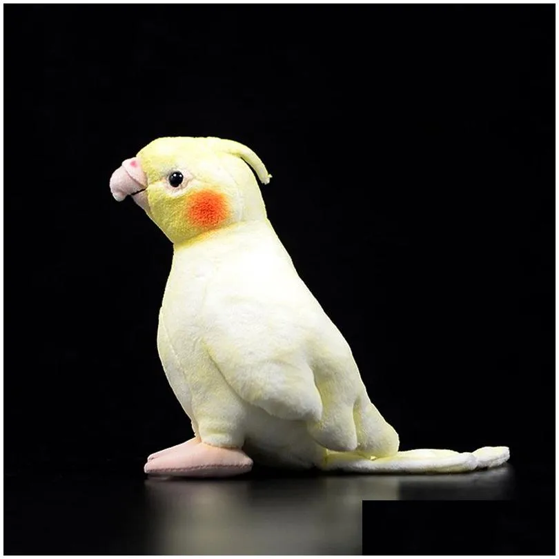 Plush Dolls P Dolls 18Cm Small Real Life Yellow Cockatiel Toys Soft Parrot Stuffed Birds Animal Toy Christmas Gifts For Kids 221103 Dr Dhjod