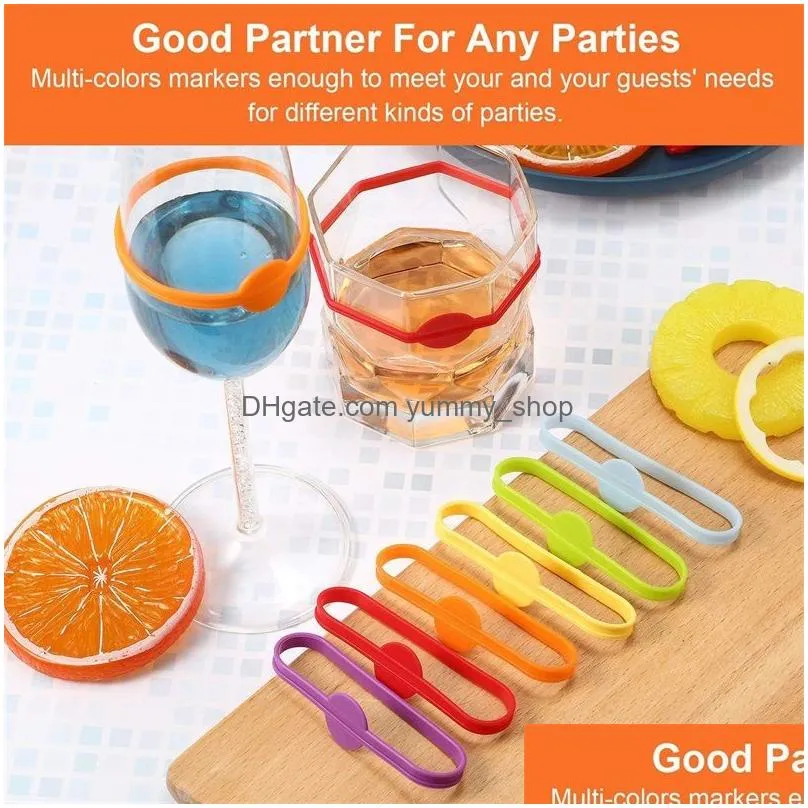 6pcs/set drink markers glass cup wine glass strip tag drinking marker party solution for guest