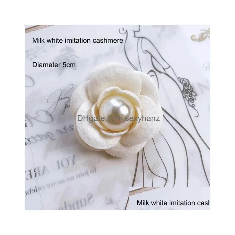 pins brooches anxin sh white camellia brooch hand made collar flower black wine red rose stereoscopic brooch pin high-level decoration pin