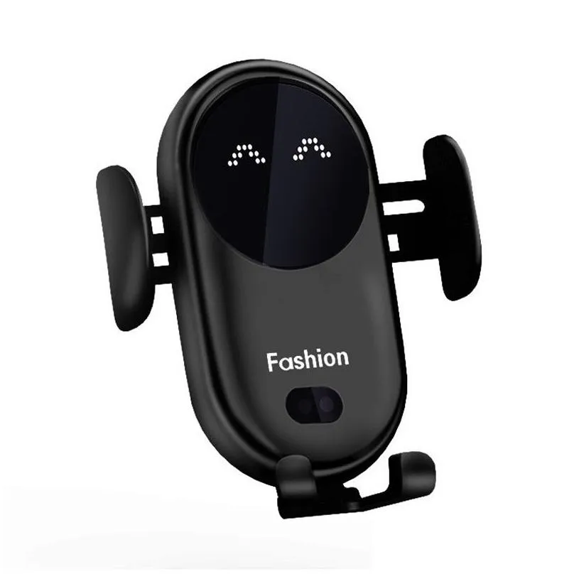 s11 smart infrared sensor wireless  automatic car mobile phone holder base chargers with suction cup mount bracket for iphone samsung  smart