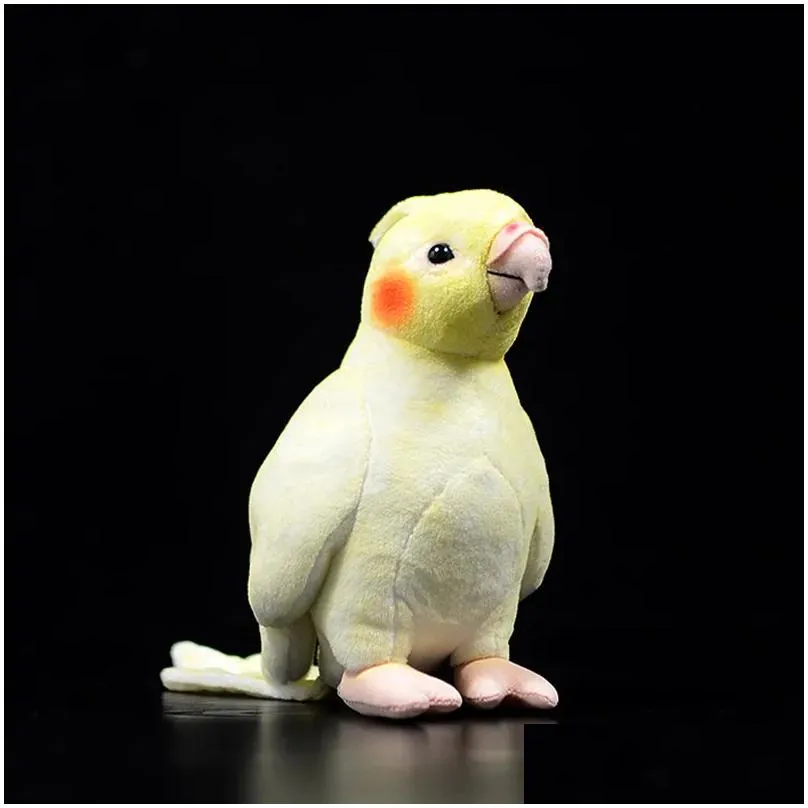 Plush Dolls P Dolls 18Cm Small Real Life Yellow Cockatiel Toys Soft Parrot Stuffed Birds Animal Toy Christmas Gifts For Kids 221103 Dr Dhjod