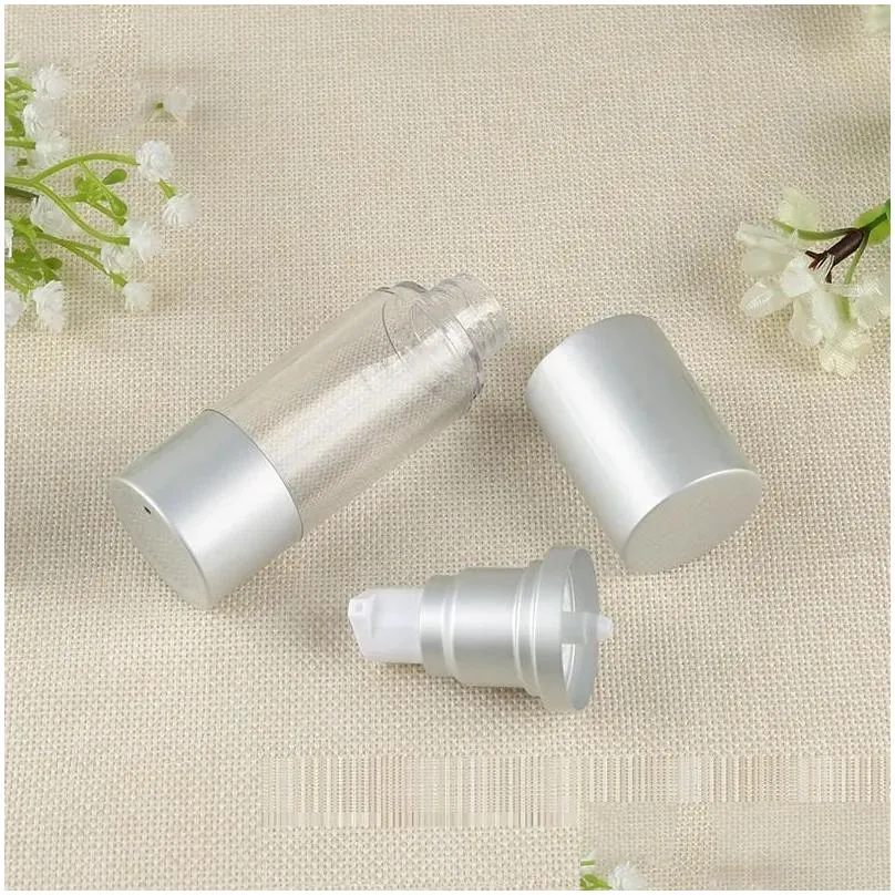 wholesale 15 30 50 ml airless pump bottle refillable cosmetic container makeup foundations and serums lightweight leak proof shockproof