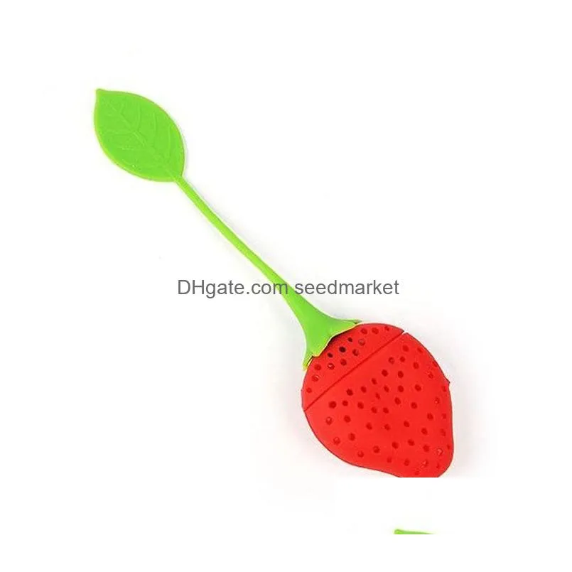 Coffee & Tea Tools New Fruit Stberry Shape Kitchen Dining And Wine Tool Bar Sile Tea Strainer Drop Delivery Home Garden Kitchen, Dinin Dhya9