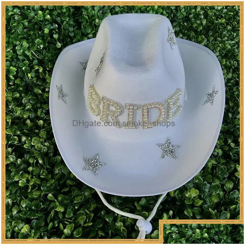 western  hat bride letter stars letter western  hat diamond tiara cowgirl cap costume cosplay party play dress up 231220