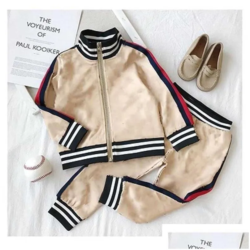kids designer clothing sets luxury print tracksuits fashion letter jackets add joggers casual sports style sweatshirt boys clothes