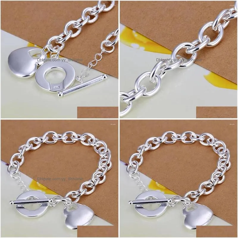 charm bracelets fashion charms 925 silver color romantic heart pendant for women wedding party gifts fine noble jewelry temperament