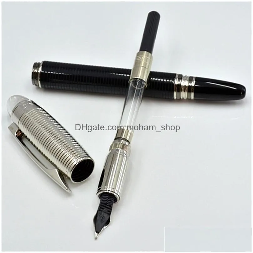 wholesale promotion - luxury writing pen star-walk black or sliver rollerball pen ballpoint fountain pens stationery office school supplies with serial