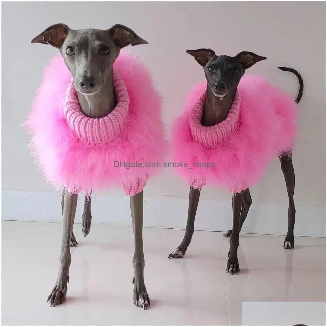 dog apparel dog designer clothes luxury fur sweater pink blue purple high quality warm knitwear for puppy hairless cats fashion cat clothes