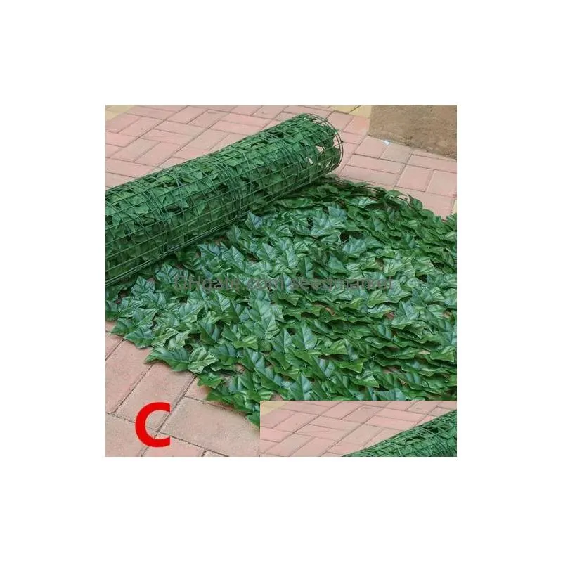 Decorative Flowers & Wreaths Artificial Leaf Garden Fence Sning Roll Uv Fade Protected Privacy Wall Landsca Ivy Panel Decorative Flowe Dhiad