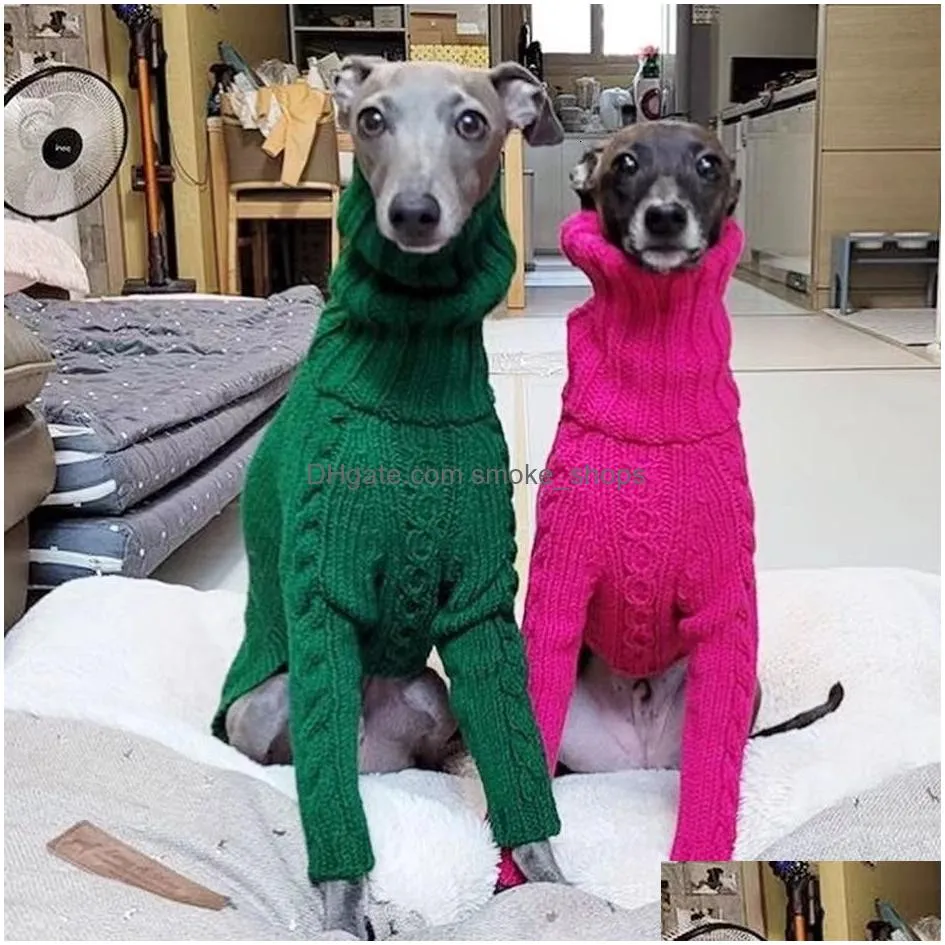 dog apparel winter dog sweater italian greyhound whippet turtleneck twist warm dog coat dog clothing dogs knitted sweater 230810