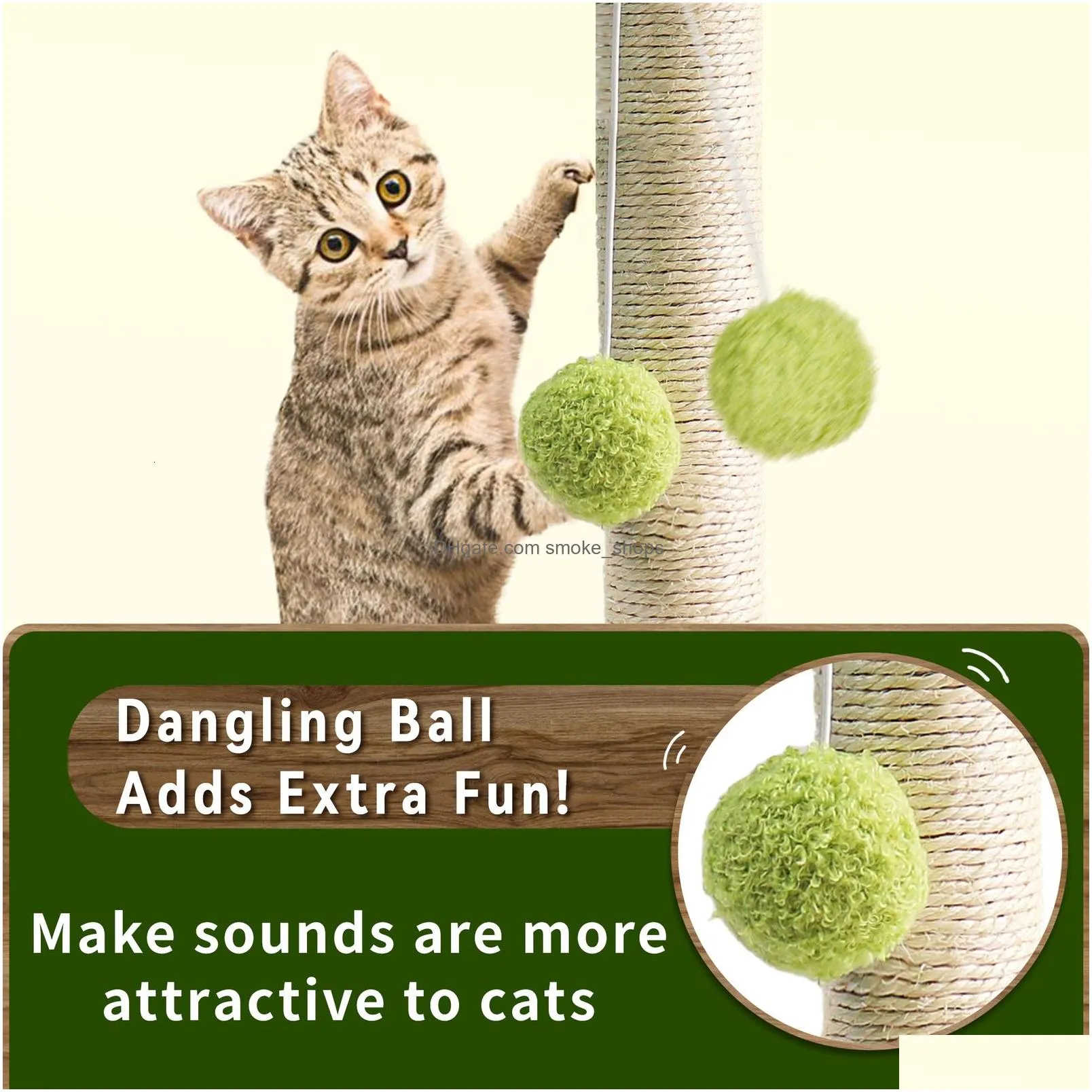 cat furniture scratchers cat scratching post for kitten cute green leaves cat scratching posts with sisal rope indoor cats posts cat tree pet products