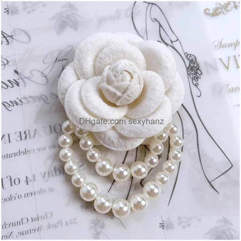 pins brooches anxin sh white camellia brooch hand made collar flower black wine red rose stereoscopic brooch pin high-level decoration pin