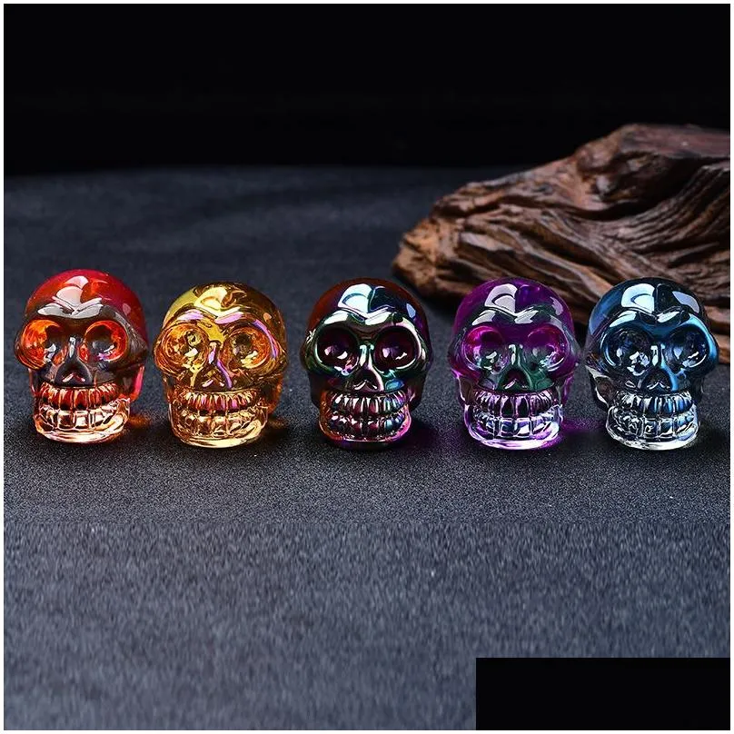 aura k9 multiple rainbow colors halloween skulls room decor healing figurine