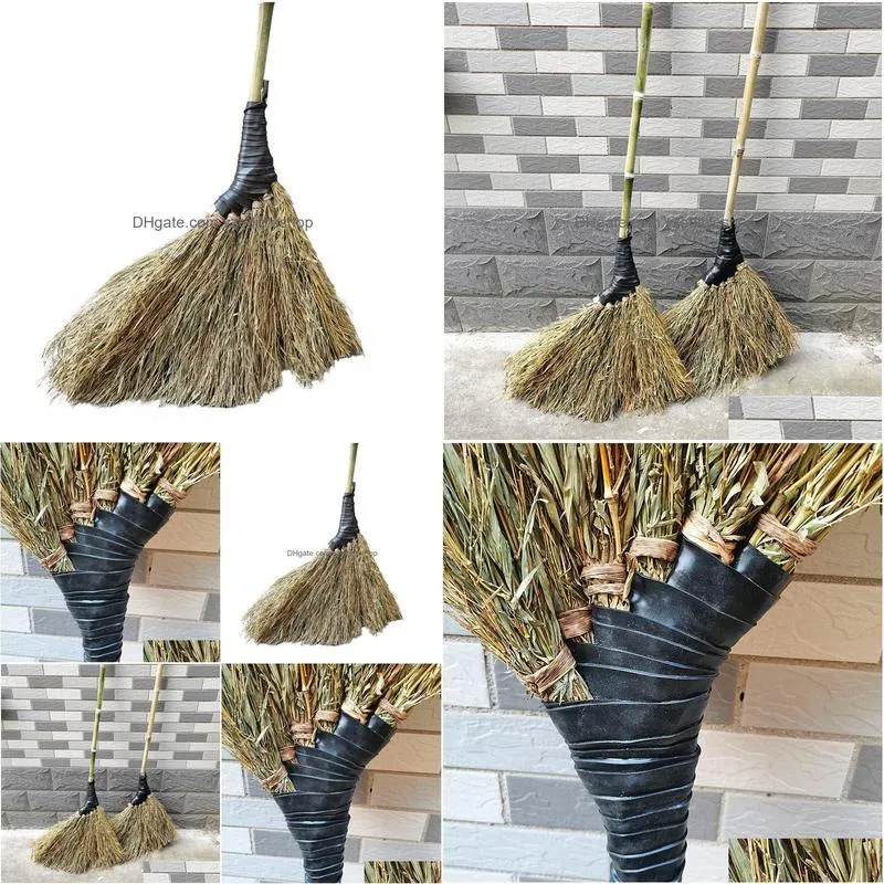Brooms & Dustpans Bamboo Broom Large Household Yard Outdoor Environmental Sanitation Workshop Factory Road Swee Dedicated Drop Deliver Dhhyf