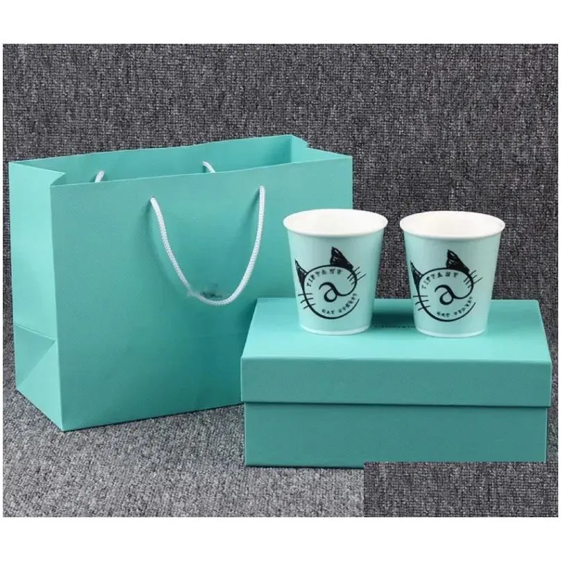 t blue mugs set bone china brand ceramic coffee cup couple cups with gift box