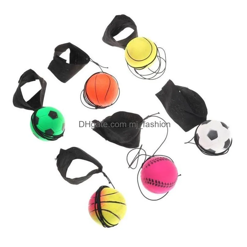 Balls Sponger Rubber Balls New Arrival Random 5 Style Fun Toys Bouncy Fluorescent Rubbers Ball Wrist Band Drop Delivery Sports Outdoor Dhjoo