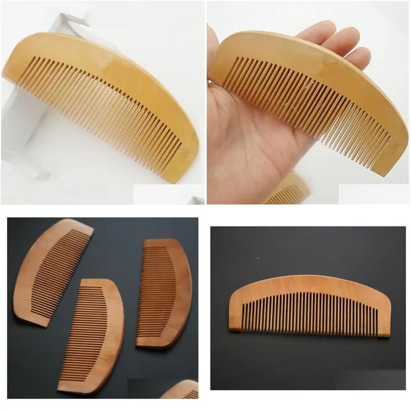 80pcs no logo 13cm handmade peach anti static hair comb for women male static natural