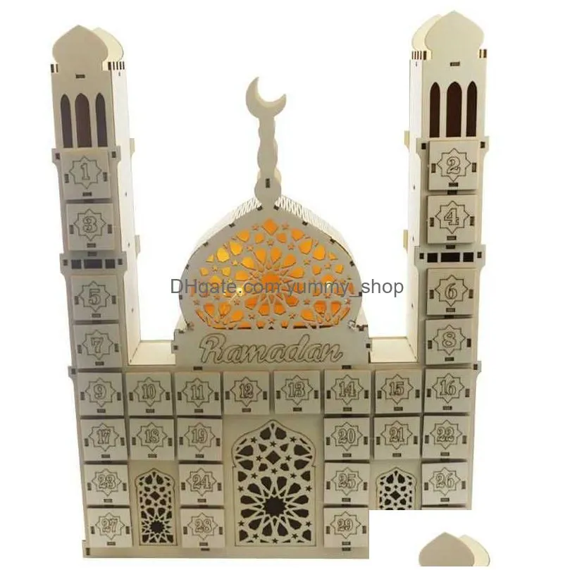 eid mubarak countdown calendar diy ramadan ornaments wooden drawer party decor 2106103033