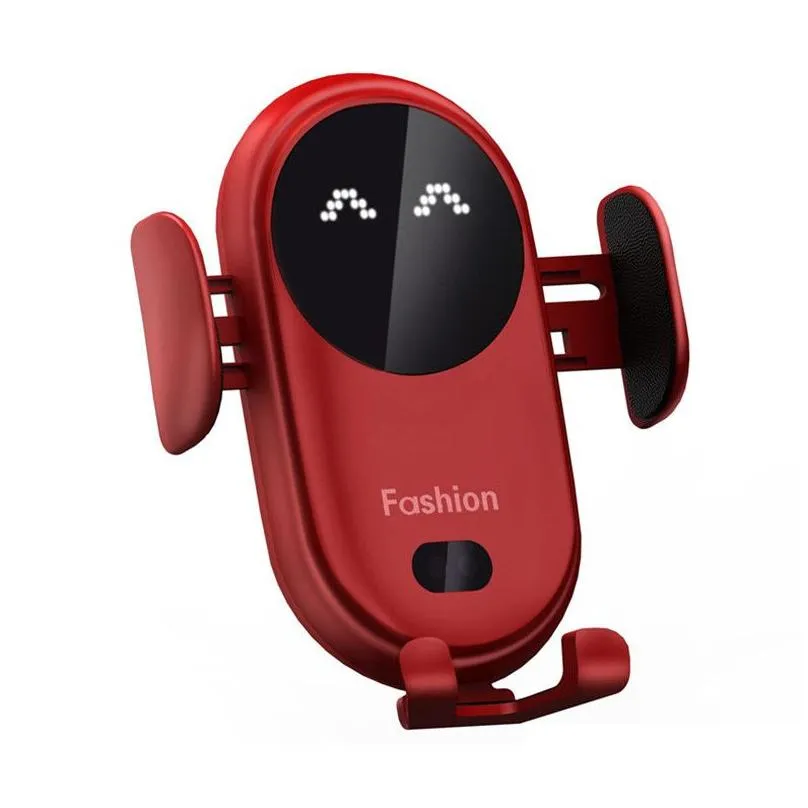 s11 smart infrared sensor wireless  automatic car mobile phone holder base chargers with suction cup mount bracket for iphone samsung  smart