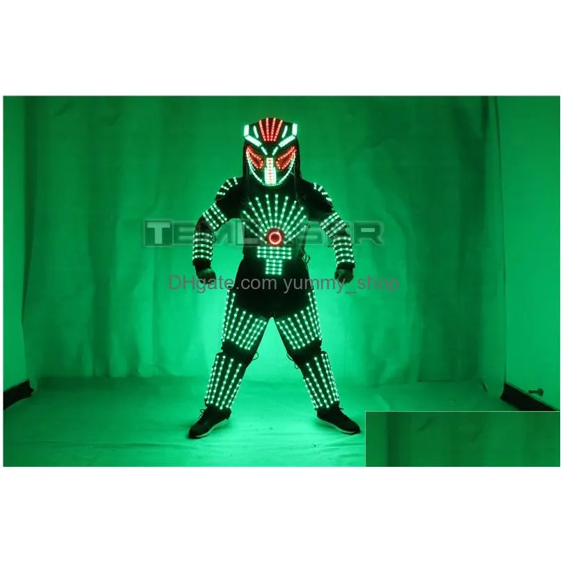 led stage clothes luminous costume led robot suit led clothing light suits costume for dance qerformance wear224b