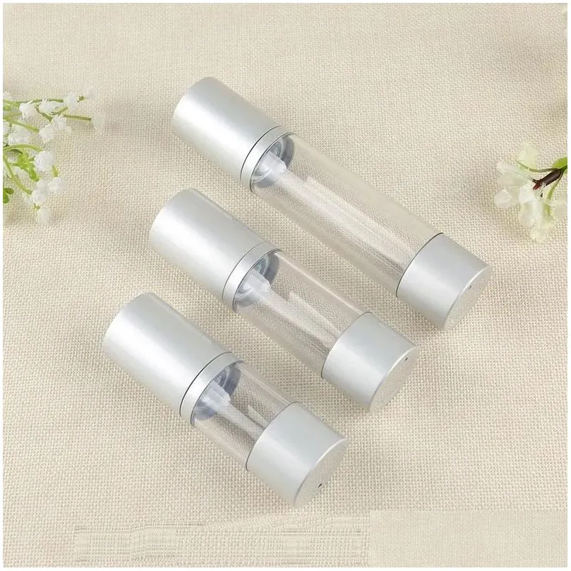 wholesale 15 30 50 ml airless pump bottle refillable cosmetic container makeup foundations and serums lightweight leak proof shockproof