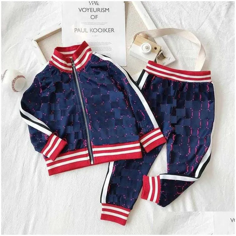 kids designer clothing sets luxury print tracksuits fashion letter jackets add joggers casual sports style sweatshirt boys clothes