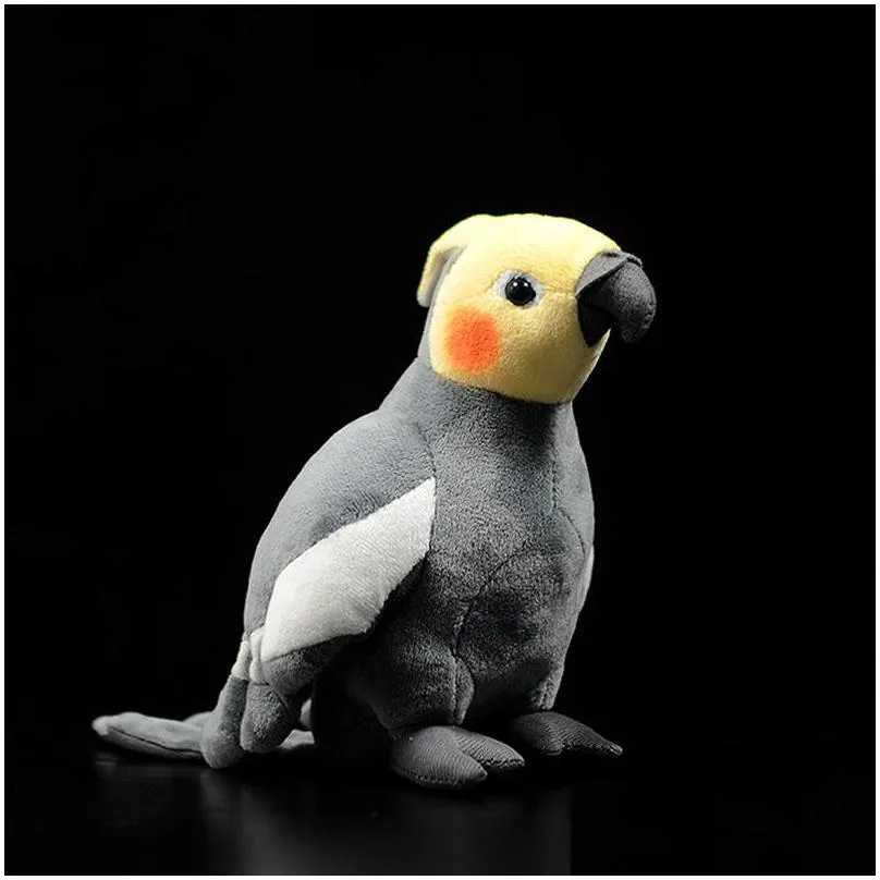 Plush Dolls P Dolls 18Cm Small Real Life Yellow Cockatiel Toys Soft Parrot Stuffed Birds Animal Toy Christmas Gifts For Kids 221103 Dr Dhjod