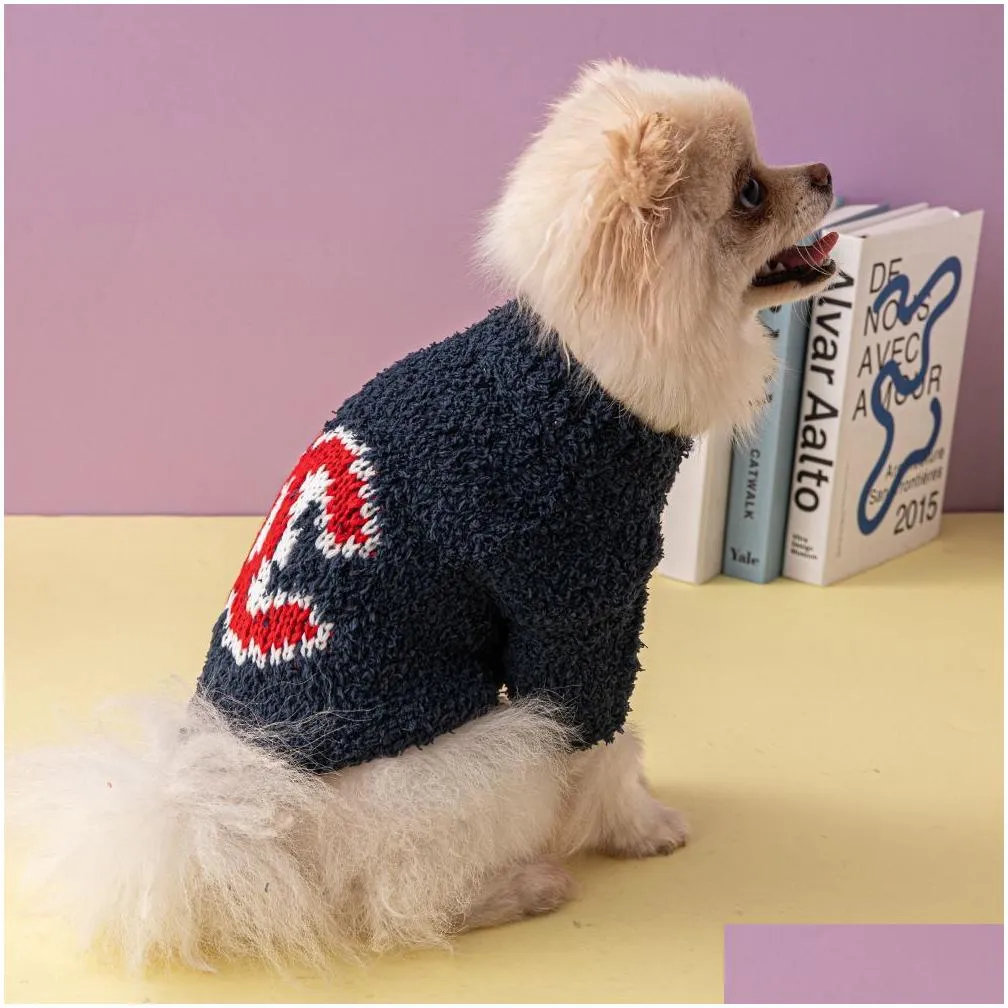 fashion dog apparel designer dog clothes winter warm pet sweater turtleneck knit coat thick cats puppy clothing