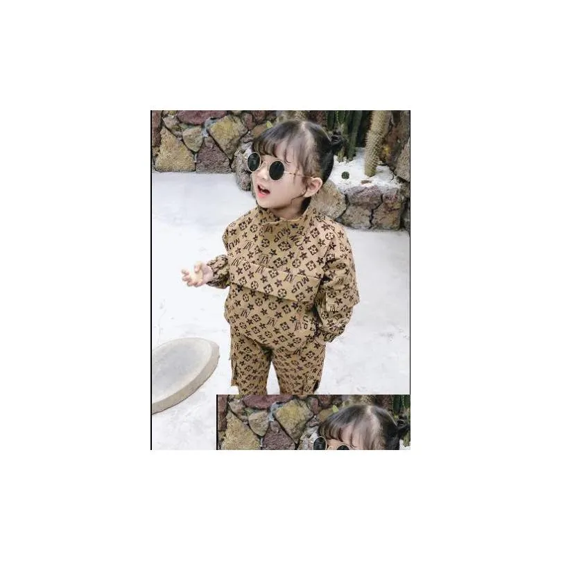  girls boy suit spring clothes female baby fashion tooling jacket add pants two-piece suit