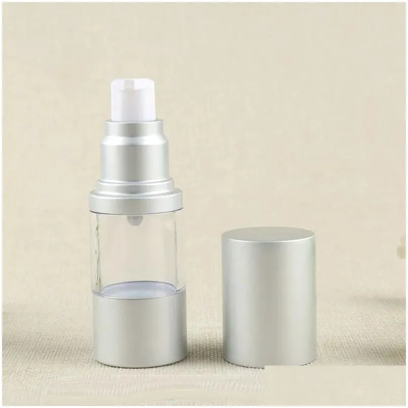 wholesale 15 30 50 ml airless pump bottle refillable cosmetic container makeup foundations and serums lightweight leak proof shockproof
