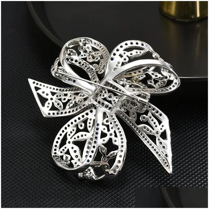 pins brooches spring personalized vintage bow fashion zircon inlaid brooch womens exquisite luxury pin 231118