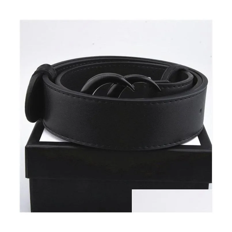 Belts Fashion Womens Belt Men Designers Leather Black Brown Belts Women Classic Casual Cinturones De Diseno With Gift Box Drop Deliver Dhizu