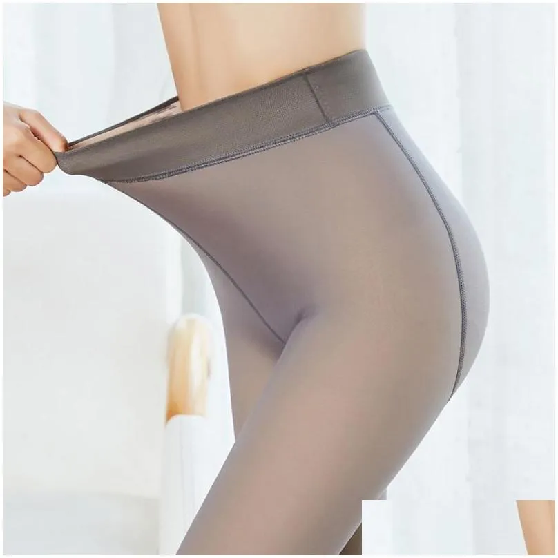 sports socks winter warm pantyhose women super elastic black slim for casual fashion plus velvet thick tights 2021