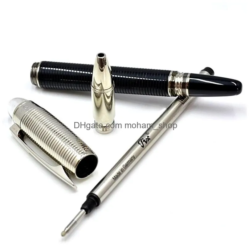 wholesale promotion - luxury writing pen star-walk black or sliver rollerball pen ballpoint fountain pens stationery office school supplies with serial