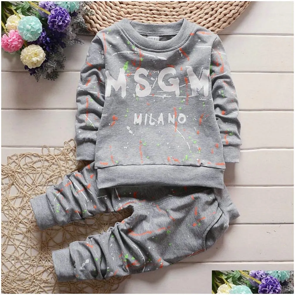 toddler baby boys 2pcs tracksuits t shirt pants kids sportswear clothes children clothing autumn clothing 1 4years