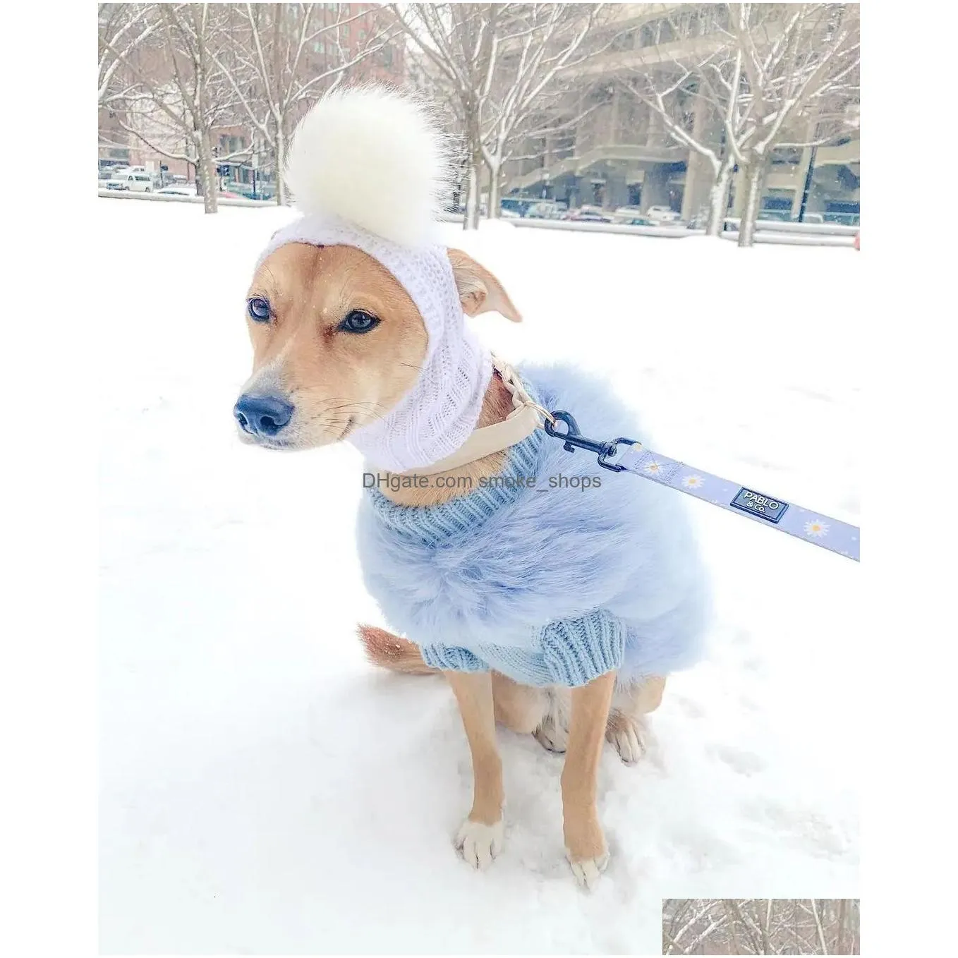 dog apparel dog designer clothes luxury fur sweater pink blue purple high quality warm knitwear for puppy hairless cats fashion cat clothes