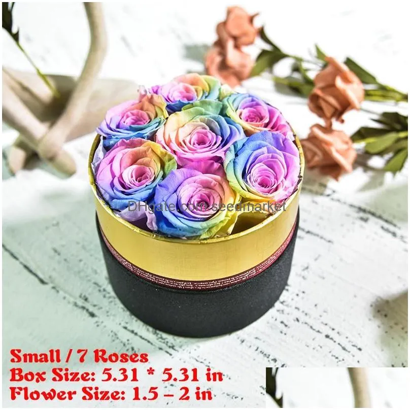 Decorative Flowers & Wreaths Decorative Flowers Wreaths Eternal Rose In Love Box Preserved Real With Set Mothers Day Gift Romantic Val Dhir5