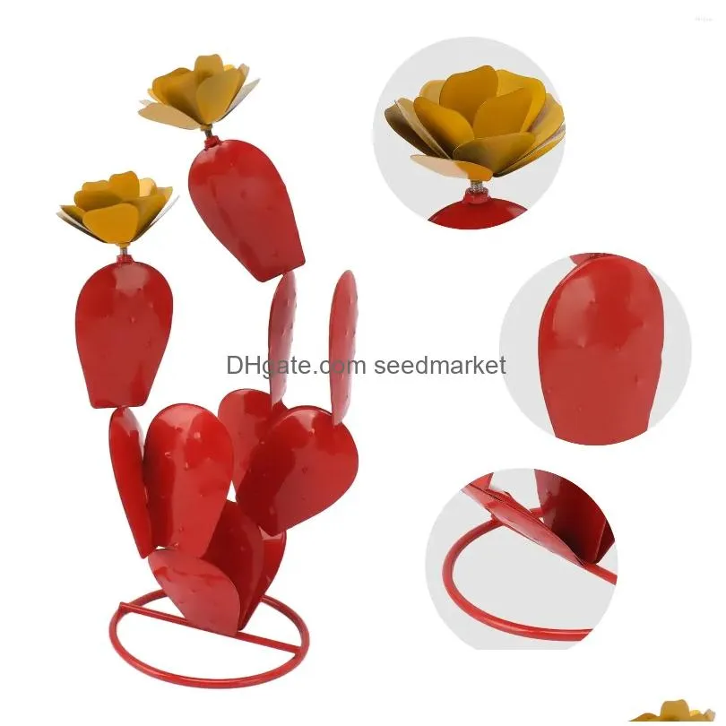 Garden Decorations Prickly Pear Cactus Yard Art Scpture Red For Drop Delivery Dhmzo
