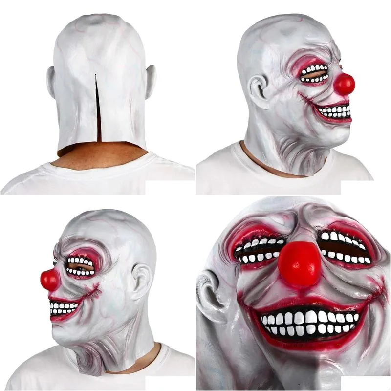 clown mask halloween fancy drparty latex terror heaear weird drup scary evil clown horror dense teeth x0803