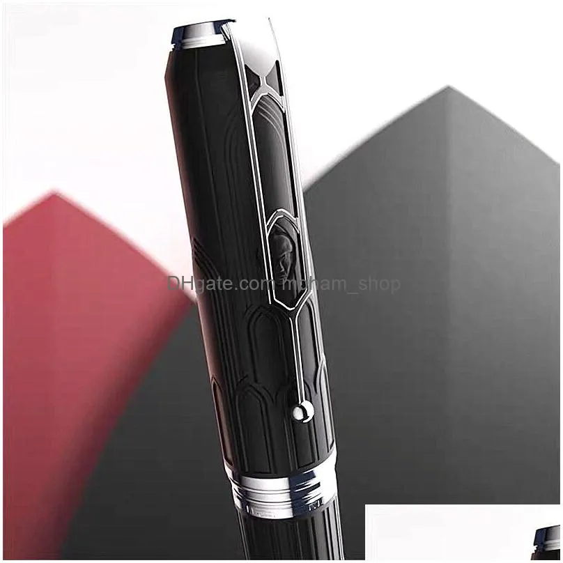 Ballpoint Pens Wholesale Limited Edition Writers Victor Hugo Signature Rollerball Pen With Statue Clip Office Writing Stationery Dro Dhytn