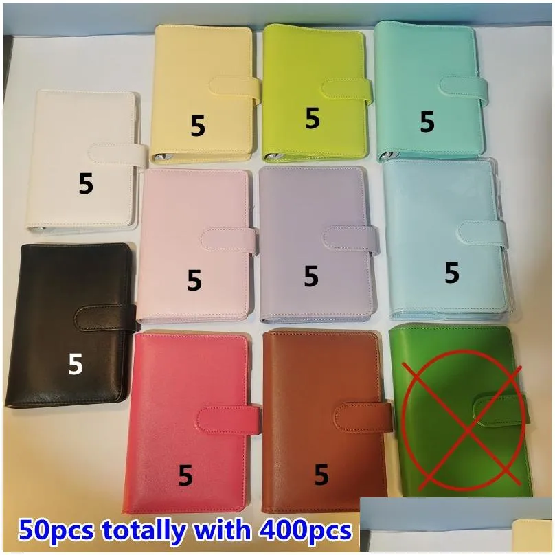 Filing Supplies Wholesale Usa Stocks 10 Ron Colors Mixed A6 Binders With Plastic Inserts 130X190Mm Empty Loose Leaf Notebook Leather Dhtol